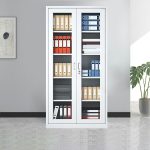 Two door full glass metallic office cabinet - Image 4