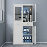 2-door half glass metallic cabinet - Image 3
