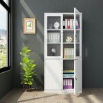 Half-glass metallic storage cabinet - Image 2