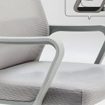 Modern Mid-Back Mesh Task Chair with Fixed Arms - Image 3