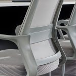 Modern Mid-Back Mesh Task Chair with Fixed Arms - Image 4