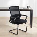 Modern Mid-Back Mesh Task Chair with Fixed Arms