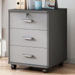 Movable 3-Drawer Under Desk Pedestal