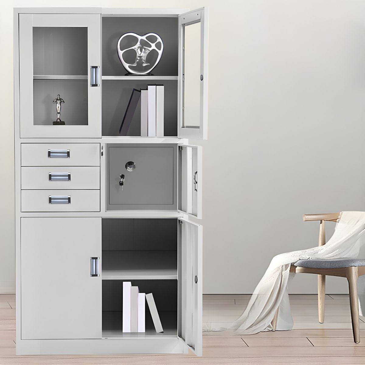 1200x1200-2023-09-04T183138.851.jpg 2-Door metallic office cabinet with safe - Image 1