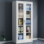 2-Door metallic full glass office cabinet