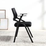 Black Modern Task Chair with Fixed Arms - Image 4