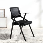 Black Modern Task Chair with Fixed Arms - Image 3