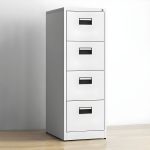 Modern Steel Storage Cabinet with Locking Drawers