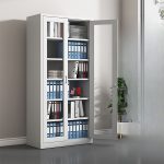 Two door full glass metallic office cabinet - Image 3