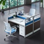 Two way office workstation - Blue