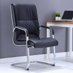 Modern Leather and Metal Desk Chair - Image 2
