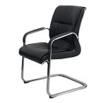 Modern Leather and Metal Desk Chair - Image 5