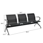 Kinbor 3-link metallic waiting bench - Image 4