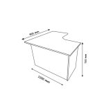 1.4m curved office desk - Image 4