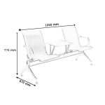 Two seater office bench with table. - Image 2