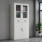 Modern Grey Metal Locking Filing Cabinet
