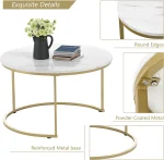 Pair marble tables - Image 4