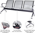 3-Link metallic office waiting bench - Image 4