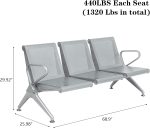 Three seater office waiting bench - Image 4