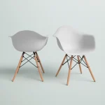 Allensville Plastic Chair with Wooden Legs 