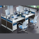 Four way modular office workstation