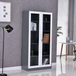 Full glass metallic office cabinet