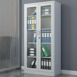 Two door full-glass metallic office cabinet - Image 3