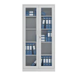 Two door full-glass metallic office cabinet - Image 5