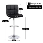Adjustable swivel leather barstool - Image 9