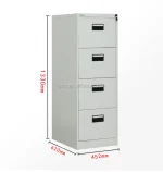 Four Drawers Steel Filing Cabinet - Image 7