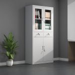 Half-Glass Metal Office Storage Cabinet