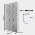 12-Locker steel office cabinet - Image 5