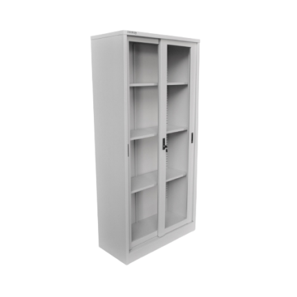 Full glass two door metallic cabinet| available in a variety of designs| we deliver