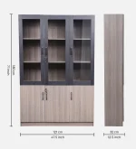 Serenity 3 Door Book Case in Brown Color - Image 2
