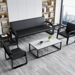 Black Smooth Office Sofa