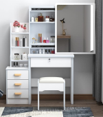 Elegant Design for Modern Beauty Spaces Upgrade your grooming area with the White Dressing Boss Table, a stylish and functional piece designed for makeup lovers, professionals, and anyone who values organized beauty storage. With its modern white finish and spacious layout, this dressing table transforms any room into a refined, clutter-free beauty station. Premium Mirror Setup for Daily Grooming This professional-style mirror section offers clear visibility, ensuring flawless makeup application and grooming. Additionally, the well-sized reflective surface enhances lighting and adds depth to your room. For more tips on designing effective vanity spaces, visit Architectural Digest’s vanity ideas . Spacious Storage for Beauty Essentials The table features multiple drawers and compartments that help you store cosmetics, skincare items, hair tools, and accessories neatly. Consequently, you can keep everything organized and easily accessible. Pair this unit with our White 5-Tier Storage Cabinet or White Foldable Office Table if you need extra storage or a matching white furniture theme. Sleek White Finish for a Modern Aesthetic With its smooth white coating and polished edges, the Dressing Boss Table blends effortlessly into contemporary bedrooms, beauty studios, and professional makeup rooms. Moreover, its minimalist style complements a variety of décor themes, from luxury modern to simple Scandinavian. Key Features Spacious drawers for storing beauty essentials Smooth white finish for a clean, modern appearance Large mirror surface for perfect grooming visibility Durable construction for long-term use Ideal for bedrooms, salons, and beauty rooms Image Alt Attributes: “White dressing boss table with spacious drawers” “Modern white vanity table with mirror setup” The White Dressing Boss Table brings elegance, functionality, and exceptional storage together. Whether you're preparing for work, events, or daily routines, this modern dressing unit enhances your space beautifully while keeping everything organized.