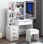 Elegant Design for Modern Beauty Spaces Upgrade your grooming area with the White Dressing Boss Table, a stylish and functional piece designed for makeup lovers, professionals, and anyone who values organized beauty storage. With its modern white finish and spacious layout, this dressing table transforms any room into a refined, clutter-free beauty station. Premium Mirror Setup for Daily Grooming This professional-style mirror section offers clear visibility, ensuring flawless makeup application and grooming. Additionally, the well-sized reflective surface enhances lighting and adds depth to your room. For more tips on designing effective vanity spaces, visit Architectural Digest’s vanity ideas . Spacious Storage for Beauty Essentials The table features multiple drawers and compartments that help you store cosmetics, skincare items, hair tools, and accessories neatly. Consequently, you can keep everything organized and easily accessible. Pair this unit with our White 5-Tier Storage Cabinet or White Foldable Office Table if you need extra storage or a matching white furniture theme. Sleek White Finish for a Modern Aesthetic With its smooth white coating and polished edges, the Dressing Boss Table blends effortlessly into contemporary bedrooms, beauty studios, and professional makeup rooms. Moreover, its minimalist style complements a variety of décor themes, from luxury modern to simple Scandinavian. Key Features Spacious drawers for storing beauty essentials Smooth white finish for a clean, modern appearance Large mirror surface for perfect grooming visibility Durable construction for long-term use Ideal for bedrooms, salons, and beauty rooms Image Alt Attributes: “White dressing boss table with spacious drawers” “Modern white vanity table with mirror setup” The White Dressing Boss Table brings elegance, functionality, and exceptional storage together. Whether you're preparing for work, events, or daily routines, this modern dressing unit enhances your space beautifully while keeping everything organized.