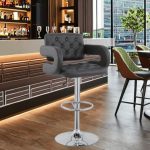 The Black Leather Adjustable Barstool is a sophisticated and comfortable seating solution designed for modern kitchens, breakfast bars, home bars, restaurants, cafés, hotels, lounges, and office breakout areas. Featuring premium black leather upholstery, an adjustable height mechanism, and a sleek contemporary design, this barstool enhances any space with elegance while delivering superior comfort and functionality. Crafted with a sturdy metal frame and a durable pedestal base, the barstool offers excellent stability and long-lasting performance. The generously padded seat and ergonomic backrest provide exceptional support, while the integrated footrest ensures added comfort during extended seating. The smooth gas-lift mechanism allows for effortless height adjustment to suit different counter and bar heights, and the 360-degree swivel function offers maximum flexibility and ease of movement. Designed for both residential and commercial use, the Black Leather Adjustable Barstool is easy to clean, making it ideal for busy environments where style and practicality are equally important. Whether you're furnishing a modern kitchen, café, restaurant, or entertainment area, this barstool is the perfect blend of luxury, durability, and convenience. Key Features Premium black leather upholstery Smooth gas-lift height adjustment 360-degree swivel seat for flexibility Ergonomic padded backrest and seat Built-in footrest for enhanced comfort Strong and stable metal pedestal base Scratch-resistant and easy-to-clean surface Modern design suitable for residential and commercial spaces Ideal for kitchens, breakfast bars, cafés, restaurants, hotels, lounges, and office break areas Durable construction for long-lasting everyday use
