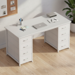 White Office Study Table Modern White Office Study Table for Home, School, and Office Use The White Office Study Table is a modern, durable, and space-saving workstation designed to provide a comfortable and productive environment for studying, working, reading, and writing. Its elegant white finish and minimalist design make it a perfect addition to home offices, study rooms, schools, libraries, corporate offices, and co-working spaces. Whether you are a student, professional, or remote worker, this versatile study table offers the ideal balance of style, functionality, and durability. Manufactured from high-quality engineered wood and supported by a sturdy frame, this study table is built to withstand everyday use. The spacious tabletop provides ample room for a laptop, desktop computer, books, files, stationery, and other office essentials, helping you maintain a clean and organized workspace. Its smooth, scratch-resistant surface is easy to clean and maintain, ensuring it retains its attractive appearance for years. White Office Study Table Features Designed with productivity in mind, this study desk offers a practical workspace while complementing modern, Scandinavian, and contemporary interiors. Its compact footprint makes it suitable for both small and large rooms without sacrificing work surface space. Key Features Spacious tabletop for laptops, computers, books, and office accessories Durable engineered wood construction Strong and stable frame for long-lasting use Elegant white finish for a modern appearance Scratch-resistant and easy-to-clean surface Space-saving design for home and office use Suitable for studying, writing, reading, and office work Ideal for homes, schools, libraries, offices, and co-working spaces Easy to assemble with clear instructions Designed for everyday residential and commercial use