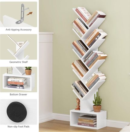 The Tree Style Office Bookshelf is a modern and creative storage solution designed to organize books, files, documents, and decorative items while adding a unique artistic touch to your office or home space. Inspired by the natural shape of a tree, this bookshelf combines stylish design with practical storage, making it a perfect addition to offices, home workspaces, libraries, study rooms, schools, and reception areas. Made from high-quality materials, the bookshelf provides excellent strength, stability, and durability for everyday use. Its multiple branch-style shelves create convenient storage spaces for books, magazines, plants, awards, photo frames, and office accessories while keeping your workspace neat and organized. The vertical design helps maximize storage capacity while saving valuable floor space. The Tree Style Office Bookshelf is ideal for anyone looking to add both functionality and elegance to their interior. Its modern appearance complements contemporary, minimalist, and creative office décor while providing an attractive display and storage solution. Key Features Unique tree-inspired bookshelf design Multiple shelves for books and decorative items Modern and artistic office furniture style Durable and stable construction Space-saving vertical storage design Ideal for books, files, plants, awards, and accessories Smooth and easy-to-clean surface Suitable for offices, homes, libraries, schools, and reception areas Enhances workspace organization and décor Easy to assemble and maintain