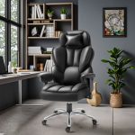 Black Director Office Chair The Black Director Office Chair is a premium executive seating solution designed to provide superior comfort, style, and support for directors, managers, executives, and professionals. Featuring a sleek black finish and an ergonomic design, this chair enhances the appearance of any office while promoting productivity and comfort throughout the workday. Constructed with a strong frame and high-quality upholstery, the chair is built for long-lasting durability and daily use. The high backrest, generously padded seat, adjustable height, and smooth 360-degree swivel function provide exceptional support and flexibility. Equipped with durable caster wheels, the chair allows effortless movement across different office flooring surfaces. Features: Elegant black finish with a professional executive design High backrest for superior neck and lumbar support Thick padded seat and armrests for maximum comfort Adjustable height with a smooth gas-lift mechanism 360-degree swivel for easy mobility Strong and durable base with smooth-rolling caster wheels Easy-to-clean and wear-resistant upholstery Suitable for executive offices, boardrooms, home offices, and meeting rooms Quick and easy to assemble