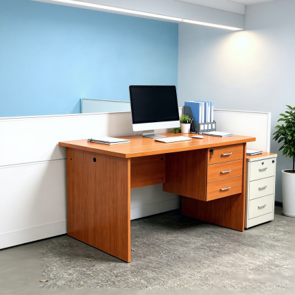 The 1200 MM Study Office Desk is a modern, practical, and space-efficient workstation designed for studying, working, and everyday office tasks. With a spacious 1200 mm tabletop, this desk provides ample room for laptops, desktop computers, books, files, and office accessories, making it an ideal choice for home offices, study rooms, schools, libraries, and corporate workspaces. Crafted from high-quality engineered wood and supported by a sturdy steel frame, the desk is built for strength, stability, and long-lasting performance. Its scratch-resistant and easy-to-clean surface ensures it maintains a neat and professional appearance even with daily use. The minimalist design complements modern, contemporary, and Scandinavian interiors, allowing it to blend seamlessly into any workspace. Whether you're a student preparing for exams, a professional working from home, or an employee in a corporate office, the 1200 MM Study Office Desk offers the perfect balance of comfort, functionality, and style to boost productivity. Key Features Spacious 1200 mm work surface Modern and minimalist office desk design Durable engineered wood tabletop Strong and stable steel frame Scratch-resistant and easy-to-clean finish Ample space for laptops, computers, books, and office supplies Ergonomic design for comfortable working and studying Suitable for home offices, study rooms, schools, libraries, and corporate offices Space-saving design for small and medium-sized rooms Easy to assemble and built for long-lasting everyday use