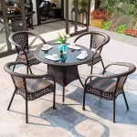 The Outdoor Dining Table Set is the perfect combination of style, comfort, and durability, designed to create an inviting outdoor dining experience. Whether you're entertaining guests, enjoying family meals, or relaxing with friends, this dining set adds elegance and functionality to patios, gardens, balconies, terraces, poolside areas, and outdoor restaurants. Its modern design complements a wide range of outdoor décor styles, making it an ideal choice for both residential and commercial spaces. Crafted from high-quality, weather-resistant materials, the dining table set is built to withstand sun, rain, and everyday outdoor use. The sturdy table provides ample space for meals, drinks, and decorative items, while the ergonomically designed chairs offer exceptional comfort and support. The easy-to-clean surfaces ensure effortless maintenance, allowing you to enjoy your outdoor space with minimal upkeep. Whether you're furnishing a home patio, hotel, café, resort, or restaurant, the Outdoor Dining Table Set delivers long-lasting performance, comfort, and contemporary style. Key Features: Modern and elegant outdoor dining design Durable, weather-resistant construction Spacious dining table for family meals and entertaining Comfortable ergonomic dining chairs Strong and stable frame for lasting support UV-resistant and easy-to-clean materials Suitable for patios, gardens, balconies, terraces, poolside areas, cafés, restaurants, and hotels Low-maintenance and easy to assemble Ideal for residential and commercial outdoor spaces Built for long-lasting everyday use