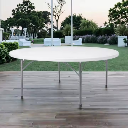 The Foldable Plastic Dining Table is a practical, lightweight, and durable furniture solution designed for homes, offices, events, schools, churches, catering services, and outdoor gatherings. Featuring a sturdy plastic tabletop and a foldable frame, this table offers a convenient dining and workspace while allowing for easy storage and transportation when not in use. Constructed from high-quality, high-density plastic with a strong powder-coated steel frame, the table is built to withstand everyday use in both indoor and outdoor environments. The spacious tabletop provides ample room for meals, meetings, training sessions, displays, and event setups. Its smooth, waterproof surface is easy to clean, making it ideal for busy households and commercial settings. The foldable design allows the table to be set up and packed away in minutes, making it perfect for temporary dining areas, conferences, exhibitions, parties, and family gatherings. Whether for personal or commercial use, the Foldable Plastic Dining Table combines convenience, durability, and versatility in one reliable product. Key Features Durable high-density plastic tabletop Heavy-duty powder-coated steel frame Foldable design for easy storage and transport Spacious tabletop for dining and multipurpose use Waterproof, stain-resistant, and easy-to-clean surface Lightweight yet strong construction Stable locking legs for enhanced safety Suitable for indoor and outdoor use Ideal for homes, offices, schools, churches, catering, events, and camping Easy to set up and built for long-lasting everyday use