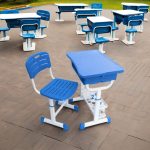 Blue Kids Desk and Seat Blue Kids Desk and Seat for Comfortable Learning and Creative Activities The Blue Kids Desk and Seat is a practical, comfortable, and child-friendly furniture set designed to create the perfect learning environment for children. With its vibrant blue color and ergonomic design, this desk and chair set encourages children to enjoy studying, reading, writing, drawing, and other creative activities. It is an excellent choice for homes, schools, daycare centers, kindergartens, tuition centers, and children's study rooms. Crafted from high-quality, durable materials, the desk and seat are built to withstand everyday use while providing excellent stability and safety. The spacious tabletop offers plenty of room for books, notebooks, stationery, educational toys, laptops, and art supplies, helping children stay organized and focused during study time. The comfortable chair is designed to promote proper sitting posture, reducing fatigue and supporting healthy learning habits. Blue Kids Desk and Seat Features Designed with both functionality and safety in mind, this children's study desk features smooth, rounded edges to help minimize accidental bumps and a sturdy frame that ensures long-lasting performance. The bright blue finish adds a fun and cheerful touch to any bedroom, classroom, or playroom while blending well with modern educational spaces. Key Features Complete kids desk and chair set Bright blue child-friendly design Spacious tabletop for studying and creative activities Durable and sturdy construction Ergonomic chair for comfortable seating Smooth, rounded edges for enhanced safety Scratch-resistant and easy-to-clean surface Suitable for homes, schools, daycare centers, and study rooms Compact, space-saving design Easy to assemble and built for everyday use