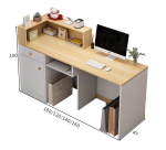The White Reception Office Table is a modern and elegant reception desk designed to create a professional first impression in offices, clinics, hotels, salons, schools, and commercial spaces. Featuring a sleek white finish and a contemporary design, this reception table enhances the appearance of your front office while providing a functional workspace for receptionists and customer service staff. Crafted from high-quality engineered wood with a durable construction, the reception table is built to withstand everyday use in busy environments. Its spacious work surface provides ample room for computers, telephones, office supplies, and customer records, while integrated storage compartments and drawers help keep the workspace organized and clutter-free. The smooth, scratch-resistant finish is easy to clean, ensuring the desk maintains its stylish appearance over time. Whether you're furnishing a corporate office, medical facility, beauty salon, or hotel lobby, the White Reception Office Table offers the perfect combination of functionality, durability, and modern design to create a welcoming reception area. Key Features Elegant modern white finish Spacious work surface for reception tasks Durable engineered wood construction Built-in drawers and storage compartments Scratch-resistant and easy-to-clean surface Strong and stable design for daily commercial use Professional appearance for reception areas Suitable for offices, clinics, hotels, salons, schools, and commercial spaces Space-saving layout with organized storage Easy to assemble and built for long-lasting performance