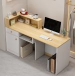 The White Reception Office Table is a modern and elegant reception desk designed to create a professional first impression in offices, clinics, hotels, salons, schools, and commercial spaces. Featuring a sleek white finish and a contemporary design, this reception table enhances the appearance of your front office while providing a functional workspace for receptionists and customer service staff. Crafted from high-quality engineered wood with a durable construction, the reception table is built to withstand everyday use in busy environments. Its spacious work surface provides ample room for computers, telephones, office supplies, and customer records, while integrated storage compartments and drawers help keep the workspace organized and clutter-free. The smooth, scratch-resistant finish is easy to clean, ensuring the desk maintains its stylish appearance over time. Whether you're furnishing a corporate office, medical facility, beauty salon, or hotel lobby, the White Reception Office Table offers the perfect combination of functionality, durability, and modern design to create a welcoming reception area. Key Features Elegant modern white finish Spacious work surface for reception tasks Durable engineered wood construction Built-in drawers and storage compartments Scratch-resistant and easy-to-clean surface Strong and stable design for daily commercial use Professional appearance for reception areas Suitable for offices, clinics, hotels, salons, schools, and commercial spaces Space-saving layout with organized storage Easy to assemble and built for long-lasting performance
