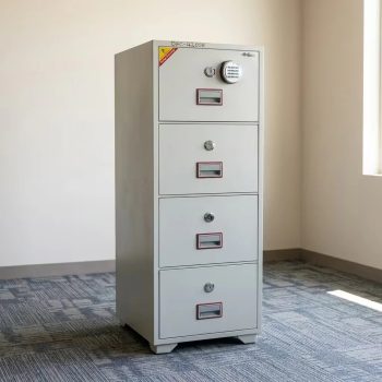 The 266 KG Fire Proof Security Safe is a heavy-duty security solution designed to provide maximum protection for valuable assets, confidential documents, cash, jewelry, electronic devices, and important records. Built for high-security environments, this robust safe is ideal for banks, corporate offices, hotels, government institutions, businesses, and homes requiring advanced protection against fire and unauthorized access. Constructed from reinforced steel with advanced fire-resistant technology, the safe offers exceptional durability and reliability. Its heavy 266 KG structure provides increased stability and resistance against forced movement, while the secure locking system helps protect sensitive items from theft and unauthorized handling. The spacious internal storage area allows for organized placement of files, valuables, and essential documents. Designed for professional security needs, the 266 KG Fire Proof Security Safe delivers dependable protection, long-lasting performance, and peace of mind for both commercial and residential users. Key Features Heavy-duty 266 KG fireproof security safe Reinforced steel construction for maximum durability Fire-resistant protection for valuable items High-security locking mechanism Large internal storage capacity Strong anti-theft design Scratch-resistant protective exterior finish Suitable for banks, offices, hotels, institutions, and homes Protects cash, documents, jewelry, certificates, and electronics Built for long-term security and reliability
