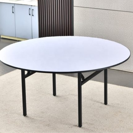 The White Round Dining Table is a modern and elegant dining furniture piece designed to create a stylish and welcoming dining experience. Featuring a clean white finish and a timeless round shape, this table is perfect for family meals, casual gatherings, restaurants, cafés, hotels, and office dining spaces. Its round design encourages conversation and provides a comfortable seating arrangement for guests. Made from high-quality materials, the table offers excellent durability, stability, and long-lasting performance. The smooth tabletop provides ample space for dining essentials, serving dishes, drinks, and decorative centerpieces, while the easy-to-clean surface makes maintenance simple and convenient. Its modern appearance blends beautifully with contemporary, minimalist, and classic interior styles. Whether furnishing a home dining room, apartment, or commercial dining area, the White Round Dining Table delivers the perfect combination of elegance, functionality, and everyday practicality. Key Features Stylish white modern finish Classic round dining table design Strong and durable construction Spacious tabletop for meals and décor Smooth, easy-to-clean surface Stable base for reliable support Space-saving design suitable for different room sizes Ideal for homes, apartments, cafés, restaurants, hotels, and offices Complements modern and contemporary interiors Built for long-lasting daily use