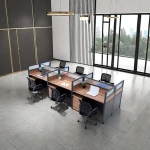 The 6 Way Office Workstation is a modern and efficient office furniture solution designed to maximize productivity while optimizing office space. Built to accommodate up to six users comfortably, this workstation is ideal for corporate offices, call centers, co-working spaces, startups, and open-plan work environments. Its modular design encourages collaboration while providing each employee with a dedicated workspace for improved focus and efficiency. Constructed from high-quality engineered wood and supported by a heavy-duty steel frame, the workstation offers exceptional strength, stability, and durability. Each workstation features a spacious desktop that comfortably accommodates computers, laptops, documents, and office accessories. Integrated cable management helps keep wires organized and the workspace clutter-free, while privacy partitions provide employees with a more focused and professional working environment. With its sleek contemporary design and space-saving layout, the 6 Way Office Workstation enhances office aesthetics while promoting teamwork and organization. It is the perfect solution for businesses seeking a functional, stylish, and long-lasting workstation system. Key Features Accommodates up to six users comfortably Modern modular office workstation design Spacious individual workstations Durable engineered wood construction Heavy-duty steel frame for superior stability Privacy partitions for enhanced concentration Integrated cable management system Scratch-resistant and easy-to-clean work surfaces Ideal for corporate offices, startups, co-working spaces, and call centers Easy to assemble and built for long-lasting commercial use